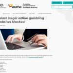ACMA notice dated 15 October 2025 listing Malina Casino among illegal online gambling websites requested for ISP blocking