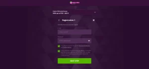 Current Malina Australia registration screen with blank fields and no personal information