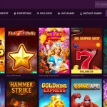 Current Malina Casino pokies lobby with category filters and representative slot tiles