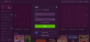 Current Malina login screen showing account access controls without personal information